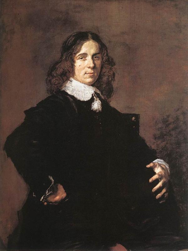 HALS, Frans Portrait of a Seated Man Holding a Hat oil painting image